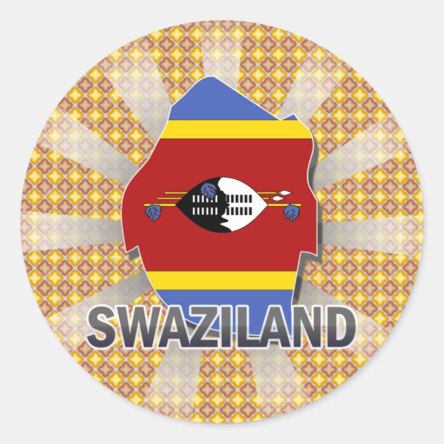 Adesivo Mapa de Sinalizador da Suazilândia 2.0 (Frente)