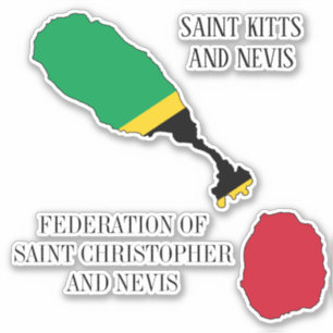 Adesivo Mapa de Sinalizador de Kitts e Nevis do santo
