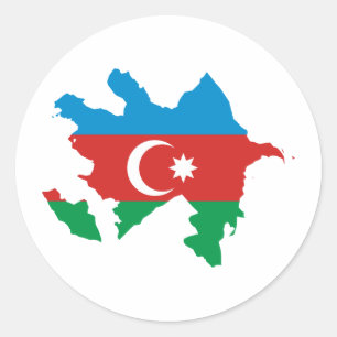 Adesivo Mapa de Sinalizador do Azerbaijão AZ