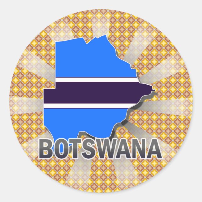 Adesivo Mapa de Sinalizador do Botsuana 2.0 (Frente)