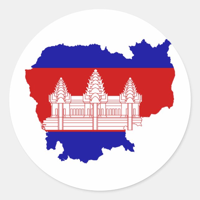 Adesivo Mapa de Sinalizador do Camboja KH (Frente)