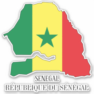 Adesivo Mapa de Sinalizador do Senegal Patriótico