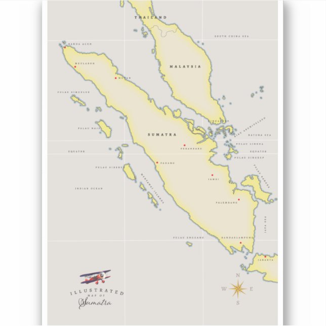 Adesivo Mapa de Sumatra (Frente)