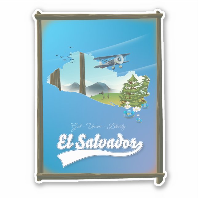 Adesivo Mapa de viagem de El Salvador (Frente)