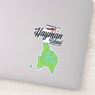 Adesivo Mapa de Viagens vintage da Ilha Hayman.