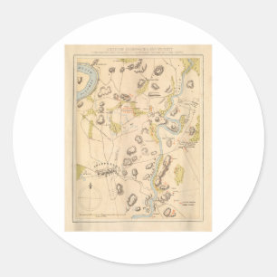 Adesivo Mapa de Vintage Antietam Battlefield (1864)