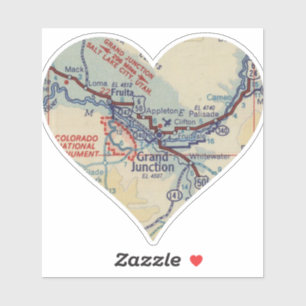 Adesivo Mapa de Vintage do Love Grand Junction