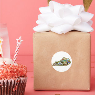 Adesivo Mapa de Vintage Louisville Lexington Kentucky