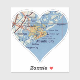 Adesivo Mapa de Vintage na Cidade do Atlântico