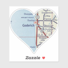 Adesivo Mapa de Vintagem de Goderich Ontario