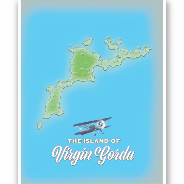Adesivo Mapa de Virgin Gorda (Frente)