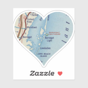 Adesivo Mapa do Barnegat NJ Vintage