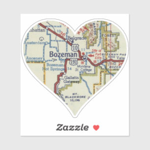 Adesivo Mapa do Bozeman Montana