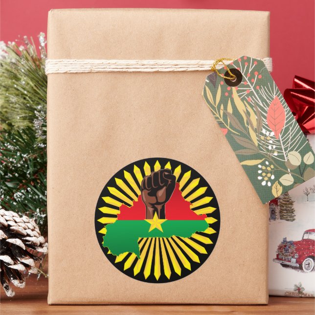 Adesivo Mapa do Burkina Faso, Bandeira e Resistência à Rev (Feriado)