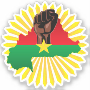 Adesivo Mapa do Burkina Faso, Bandeira e Resistência à Rev