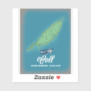 Adesivo Mapa do Coll Inner Hebrides Scotland