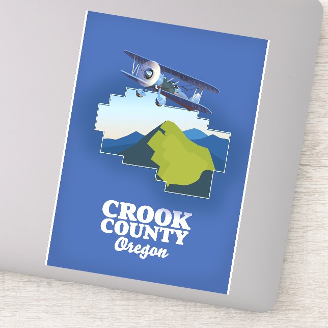 Adesivo mapa do Condado de Crook Oregon (Detalhe)