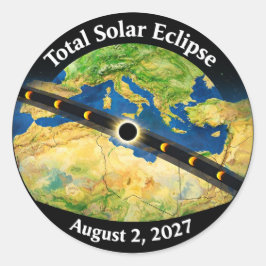 Adesivo Mapa do Eclipse Solar Total de 2027