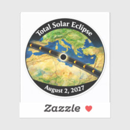 Adesivo Mapa do Eclipse Solar Total de 2027