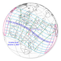 Mapa do Eclipse Solar Total de 2027