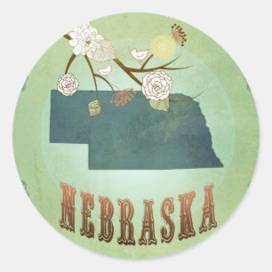 Adesivo Mapa do estado de Nebraska - verde