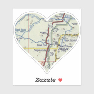 Adesivo Mapa do Forte de Cove Utah