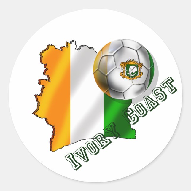 Adesivo Mapa do futebol da Costa do Marfim amava presentes (Frente)