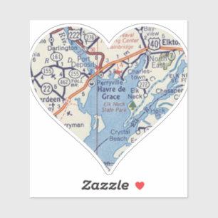 Adesivo Mapa do Havre de Grace Vintage