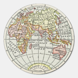 Adesivo Mapa do Hemisfério Oriental Globo Viagem Arte