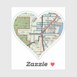 Adesivo Mapa do Homestead Florida Vintage