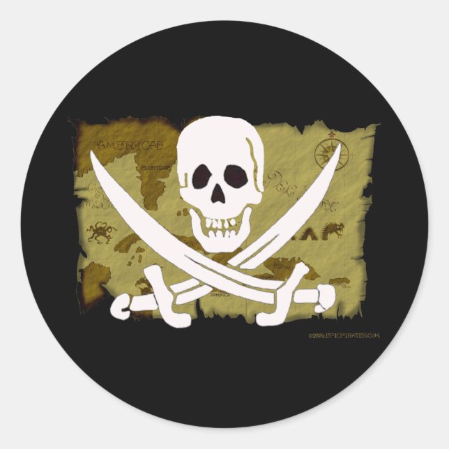 Adesivo Mapa do Jolly Roger #10 (Frente)