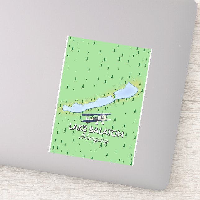 Adesivo Mapa do Lago Balaton na Hungria (Detalhe)