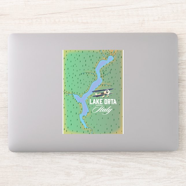 Adesivo Mapa do lago de Orta Itália (Computador)