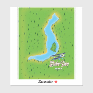 Adesivo Mapa do Lago Iseo Itália