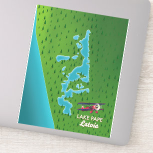 Adesivo Mapa do Lago Pape Letônia