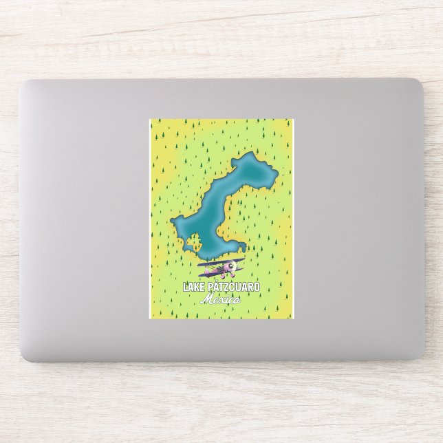 Adesivo Mapa do Lago Pátzcuaro México (Computador)
