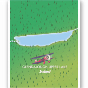 Adesivo Mapa do Lago Superior de Glendalough Irlanda