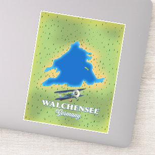 Adesivo mapa do lago Walchensee Alemanha