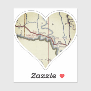 Adesivo Mapa do Langtry Texas Vintage