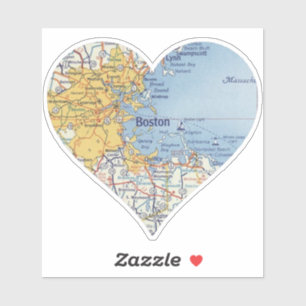 Adesivo Mapa do Love Boston Vintage