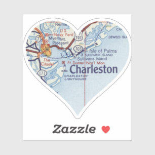 Adesivo Mapa do Love Charleston SC