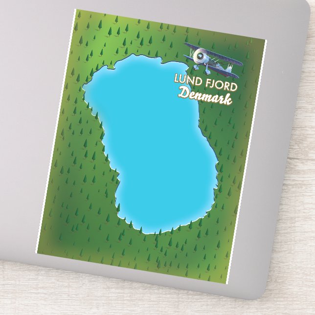 Adesivo Mapa do Lund Fjord Dinamarca (Detalhe)