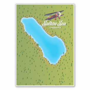 Adesivo Mapa do Mar de Salton Califórnia EUA