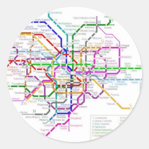 Adesivo Mapa do metro de Tokyo