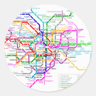 Adesivo Mapa do metro de Tokyo Japão