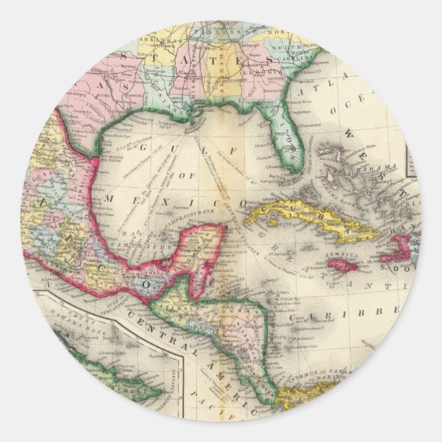 Adesivo Mapa Do México, América Central (Frente)