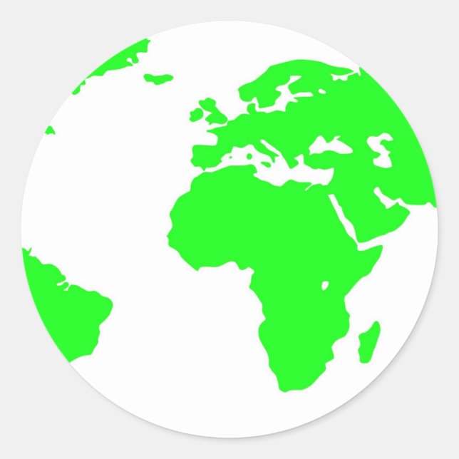 Adesivo Mapa do Mundo Branco Verde (Frente)