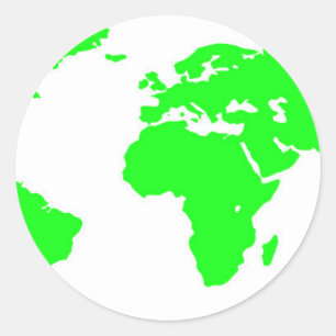 Adesivo Mapa do Mundo Branco Verde