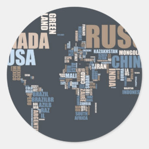 Adesivo Mapa do mundo nas palavras