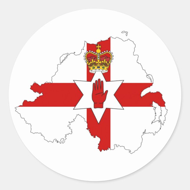 Adesivo mapa do país do reino unido do pavilhão da irlanda (Frente)